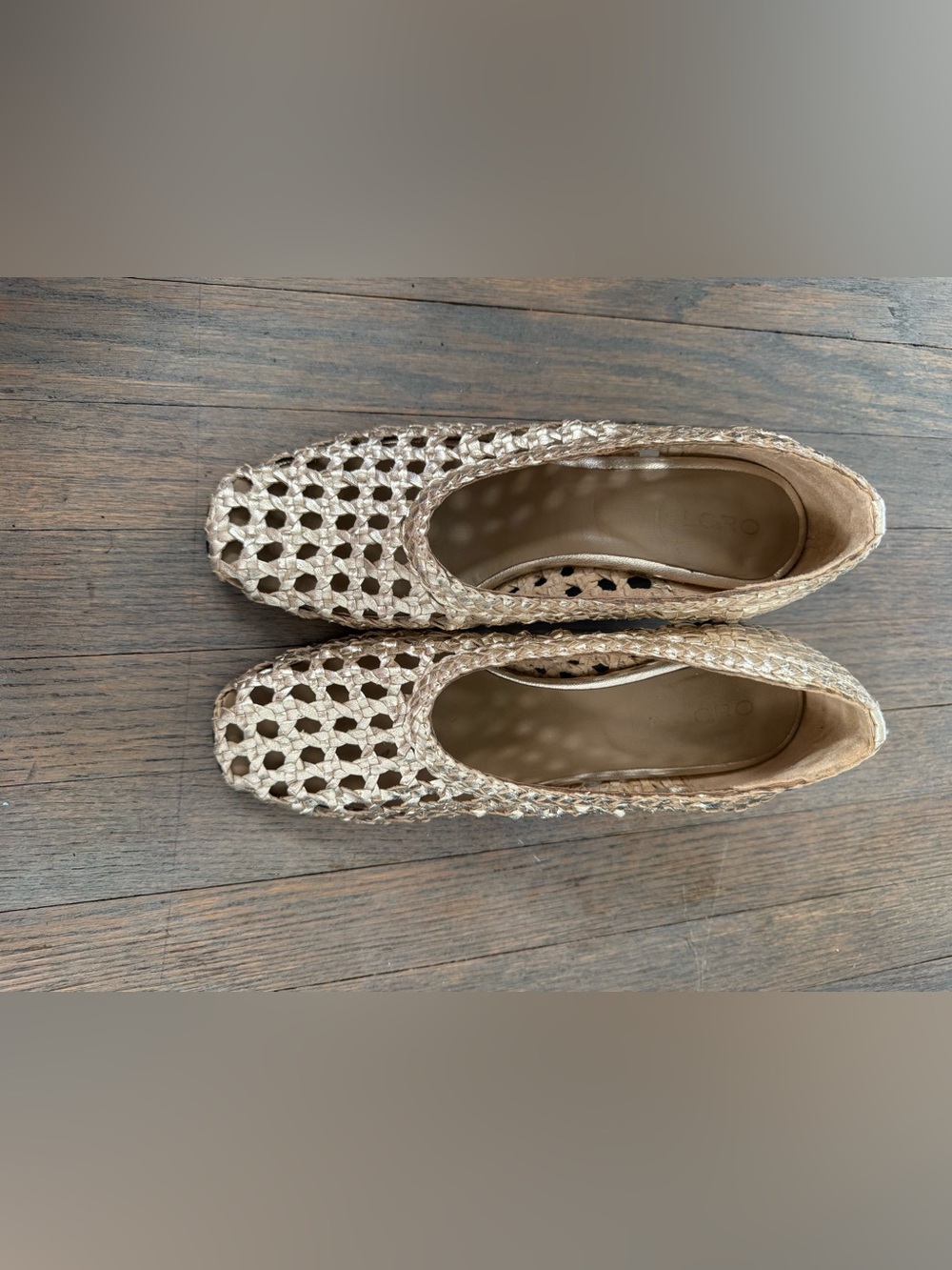Pilcro Woven Natural-Tone Slip-On Flats